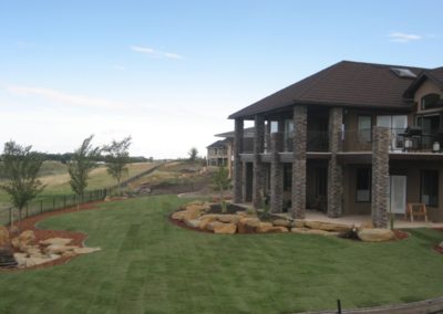 Backyard sod installation