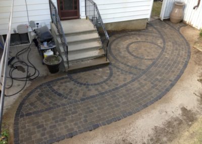 Paving stone sidewalk