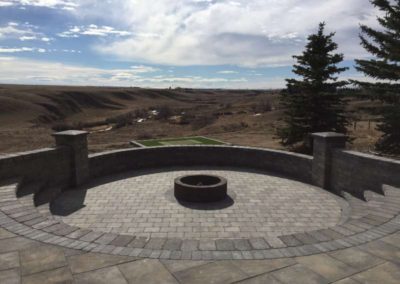 Paving stone patio, fire pit