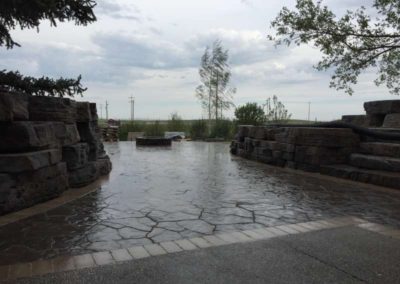 Retaining Wall, paving stone patio