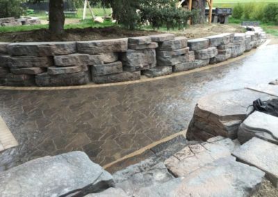 Retaining Wall, paving stone patio