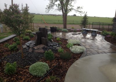 Front yard patio and perennial garden