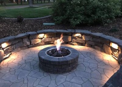 Gas fire pit, Lethbridge paving stone