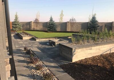 Paving stone patio, firepit, Landscape Lethbridge