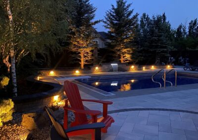 Pool patio, paving stone patio