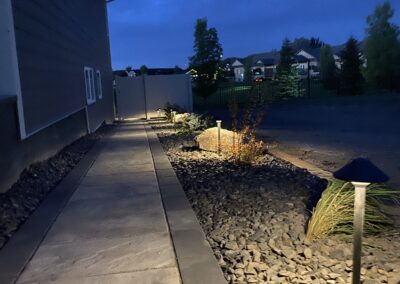 Paving stone pathway with lighting