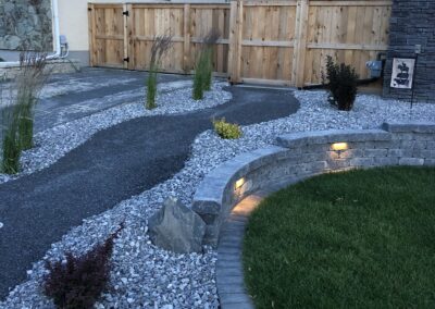 pathway, landscape Lethbridge, retaining wall