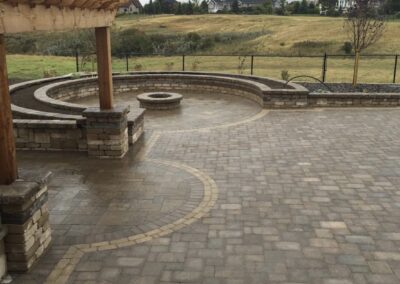 Paving stone patio, pergola, firepit