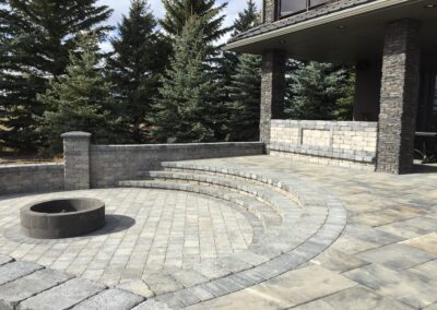 Paving stone patio, fire pit