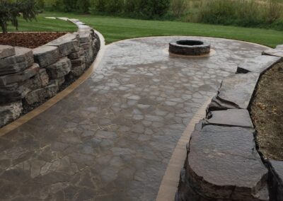 Paving stone patio, firepit